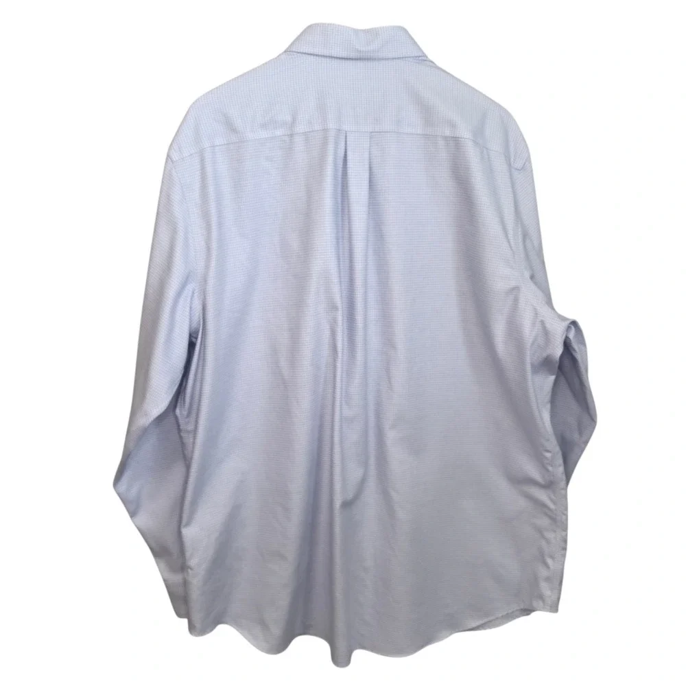 Banana Republic Dress Shirt Mens 18-18.5 XXL Blue Button No Iron Slim Fit Career
